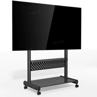 티비 거치대 스탠드 브라켓 TV 이젤형 낮은 이동형 받침대, 1개, 검정 프레임+블랙 홀홀판+단층수납, 기본 색상