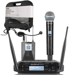 TOP!GLXD24 B58 전문 듀얼 무선 마이크 600-699MHz 시스템 무대 공연 UHF 다이나믹 2 채널 핸드헬드, 08 White Box 7