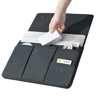제이와이홀딩스 노트북 테블릿 포켓 파우치, 블랙