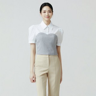 잇미샤 24 트위드 뷔스티에 라인 블라우스 ITO4ZBL760 1657462