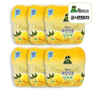 산도깨비 화장실용 탈취제 레몬향, 300g, 6개