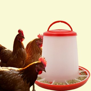 반자동 닭 모이통 병아리 사료통 새 조류 먹이통 급식기 양계장 급수기 사육장 밥그릇, 1개, 단일색상-6kg