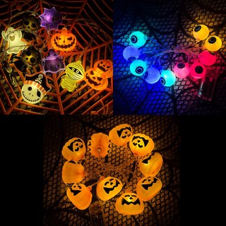 할로윈 줄조명 줄전구 캠핑꾸미기 파티 LED 라이트, 1개, .캐릭터+레트로+스마일호박전구 3종