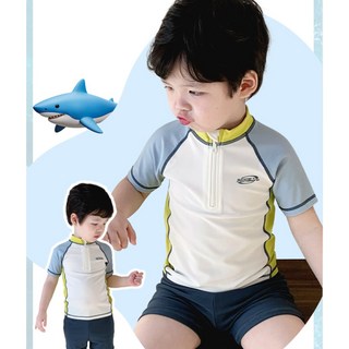 AD3210남아 키즈 주니어 고퀄 면혼방 라운드넥 반집업 지퍼 반팔 반바지 팬츠 상하세트 2종 투피스 비치웨어 래쉬가드 수영복