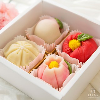 수제 화과자 양갱 고급 답례품 결혼식 칠순 어린이집생일 돌잔치 사은회 고급 수제화과자 선물세트, 4구 선물세트, 1개