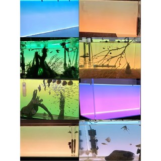 LED 수족관 배경 백라이트 RGB 1200X450 그라데이션 수초 그림 색상변환, 80 40cm 그라데이션 RGB APP 제어 머, 1개