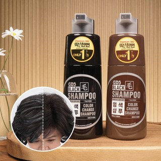 딱한번 염색샴푸 프리미엄 300ml 특허인증 새치 흰머리 저자극 두피케어, 2세트(4통), 1개