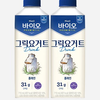 매일바이오 그릭요거트 딜라이트 710ml 드링크 플레인 2개/냉장무배, 2개