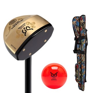 부쿠로혼마 우드 대한 파크골프협회 인증 파크골프채 A세트 (파크골프채 파크골프 가방 볼) 신장 160cm이상 850mm 오른손용 가방(인디안)+볼(레드) L 90도 상품 이미지