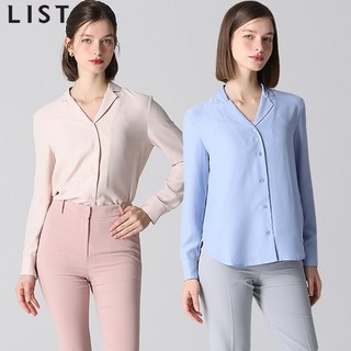 (LIST)] 페미닌 포멀 오픈카라 셔츠 (택가격: 138000원)