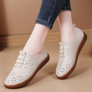 BLTER 여성 여름 펀칭 로퍼 가벼운 구두 펀칭 플랫슈즈 발편한 쿠션 시원한 신발 여성 샌들 통기성 슬립온2867