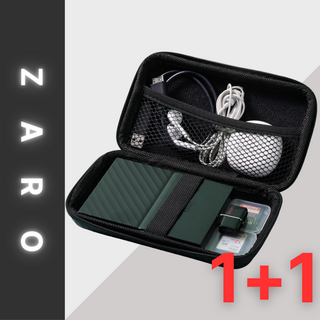 ZARO 케이블 보조배터리 외장하드 파우치 1+1, 블랙, 2개