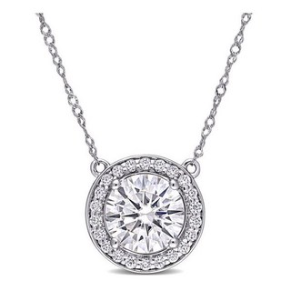 [관부가세포함] Amour 2 1/5 CT DEW Created Moissanite Circle Necklace 14K 화이트