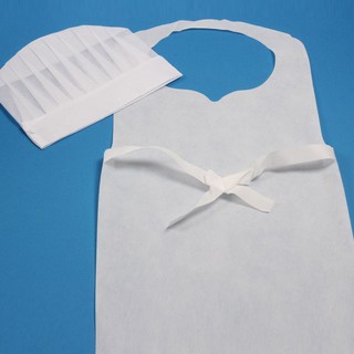 부직포 요리사모자와 앞치마 세트