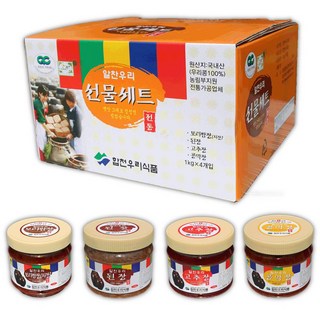 알찬 우리식품 장류선물세트 중 (된장 고추장 콩막장 보리쌈장 각500g), 1kg, 4개