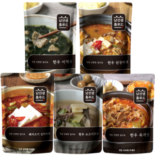 남선생홈푸드 국 찌개 밀키트 5팩(10인분) 정말간편식, 5개, 400g