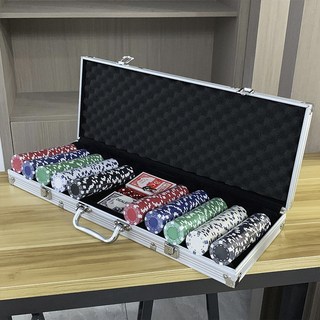 카지노칩 세트 국제규격 세븐 카드 포커칩 게임칩 500pcs, 1개