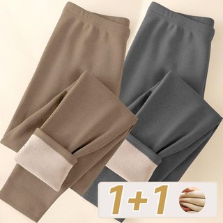 1+1 여성 보온 레깅스 내복 팬츠 무봉제 기모 타이츠 내의 하의 겨울 이너 보들보든 타이즈 긴바지 따뜻한데 융털 기모 홈웨어 보온 팬츠