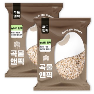 곡물앤픽 수입 늘보리 압맥 4kg 10kg 부드러운 납작보리, 2개, 5kg