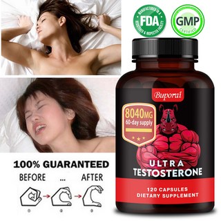 남성용 프리미엄 테스토스테론 부스터 - 1회 제공량당 8040mg 파우더와 동일 - 성능 근력 지구력 근육 형성 향상, 2박스, 120정
