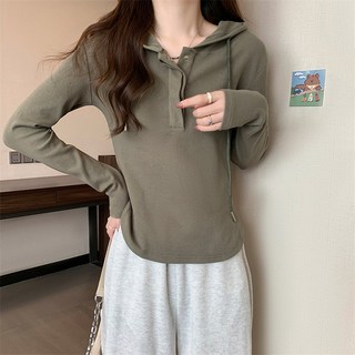 샤이닝포인츠 여성 슬림핏 긴팔 후드티 긴팔 티셔츠
