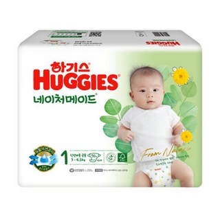 하기스 네이처메이드 밴드 기저귀 1단계 공용 70x12팩 대용량 벌크, 840매