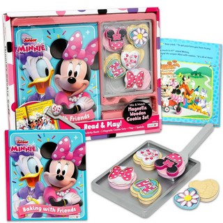 미니 마우스 주방 쿠키 베이킹 트레이 놀이 세트 - Disney 주니어 자석 나무 블록 액티비티 북 포함 컬러링 페이지 활동 미로 게임 스토리 포함, 미니 마우스 주방 쿠키 베이킹 트레이 놀이 세트 - D