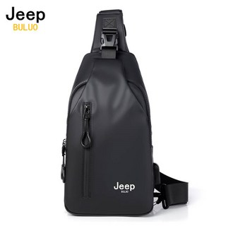 JEEP BULUO 남성 가슴가방 캐주얼 슬링백 여행용 캐리어 코르스 바디백 남성 방수 어깨 크로스 바디백 나일론