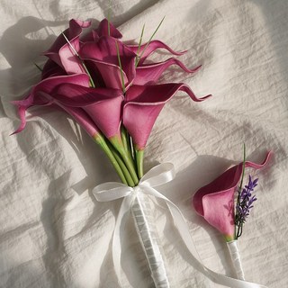 엘블랑꼬 10송이 카라 부케+부토니에 세트, 와인