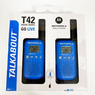 모토로라 생활무전기 TLKR T42 1세트 2대 -블루 국산무전기목줄 및 건전지 증정, 모토로라 생활무전기 TLKR T42 1세트 2대 - 블루, 1개