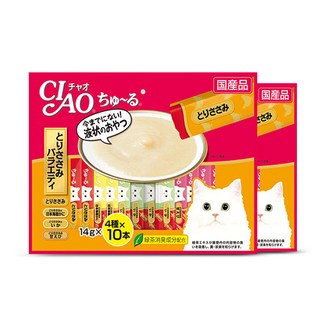 이나바 고양이 챠오츄르 버라이어티 간식, 닭가슴살, 560g, 2개