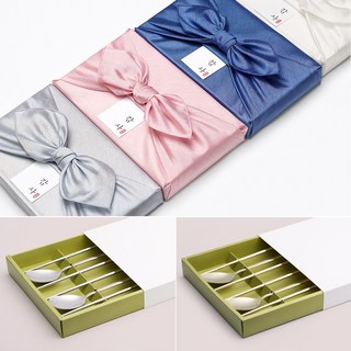 2인 4인 부부수저세트 수저젓가락세트 봄봄실크 보자기포장 답례품 돌답례품 웨딩답례품 결혼답례품 칠순 팔순답례품, 미러블랙 2인세트, 1개