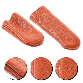 코바늘 대바늘 20 Pcs 양모 Felting Thimbles 바늘 뜨개질을위한 가죽 손가락 보호기 DIY 공예 도구 PU 소