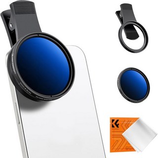 K&F Concept 52mm 클립온 ND2-400 휴대폰 카메라 렌즈 필터 키트 조절 가능한 중성 밀도 아이폰 15 14 13 12 11 호환, 1개