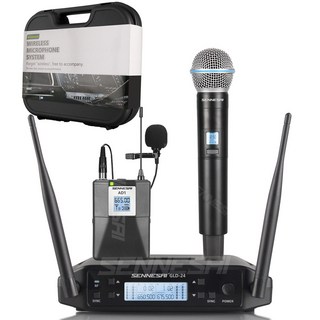 GLXD24 듀얼 무선 마이크 600 699MHz 시스템 무대 공연 UHF 동적 채널 핸드, 1B58 1Lavalier BOX