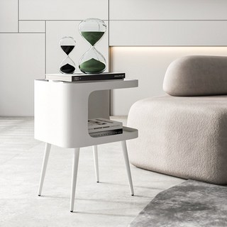 홈비 큐브스퀘어 모던 사이드테이블 침대 쇼파 협탁, 화이트