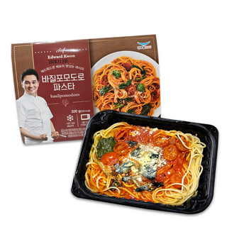 한우물에드워드권 셰프 / 바질 포모도로 파스타 / 스마일유통 맛있는 냉동스파게티, 1개, 320g