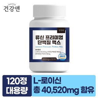 류신 단백질 프리미엄 류신 총 40520mg 식약청 HACCP 인증, 1개, 120정