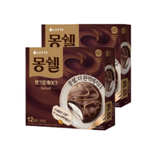 롯데제과 몽쉘 카카오 케이크, 408g, 2개