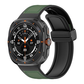 갤럭시 워치 울트라 디버클 하이브리드 레더 가죽 밴드 스트랩 47mm, 그린, 1개