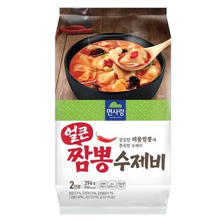 면사랑 2인용 얼큰 짬뽕 수제비, 394g, 1개