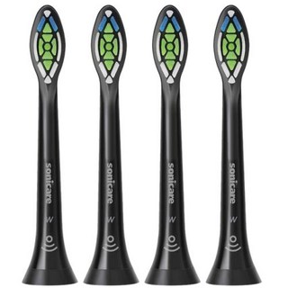 필립스호환 HX6064 소니케어 W2 용 칫솔 헤드 전동 화이트 또는 4 개, 4Pcs Black, 4개, 1) Black