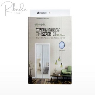 RIBADA 출입문용 자석 모기장 대 화이트 모기방충망 간편한모기장