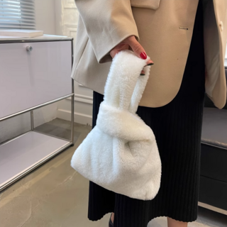 에스조이 여성 핸드 페이크 퍼 미니 크로스 토트