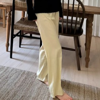 플레흐 여성 아이스 쿨링 밴딩 일자 와이드 여름 바지