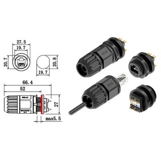 rj45 방수 패널 마운트 커넥터 사용 모습