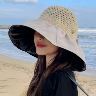 HIURETME 통기성이 우수한 챙넓은 암막 햇빛차단 여성 여름 모자