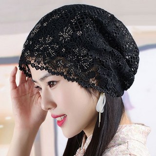 데이즈원 여성 비니 중년 여자 레이스 두건 모자