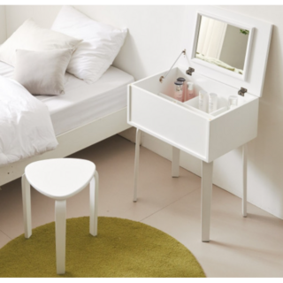 보니타 600 원목 미니 틈새 화장대 입식 주니어 원룸 화장대 세트, 네츄럴 주니어화장대