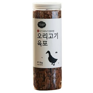 원더푸드 강아지 대용량 고기가득 담은 져키 육포, 오리, 1kg, 1개